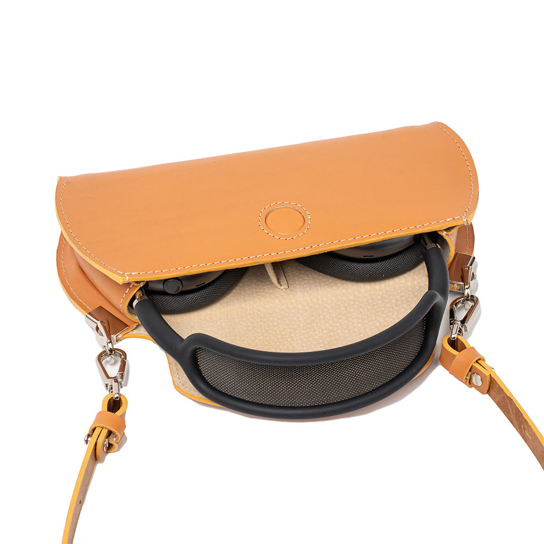 Leather Case for AirPods Max (Light Orange - top-grain)-1